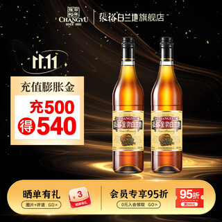 张裕金奖白兰地三星级别白兰地 洋酒宴请 礼袋送礼 700ml 金奖白兰地双支 700mL 2瓶 含手提袋