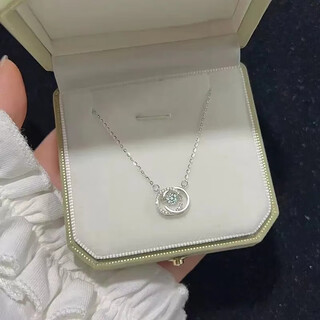 Qi xiaomi's beating heart double c pendant necklace girls' clavicle chain light luxury chinese valentine's day birthday gift for girlfriend beating heart necklace exquisite gift box