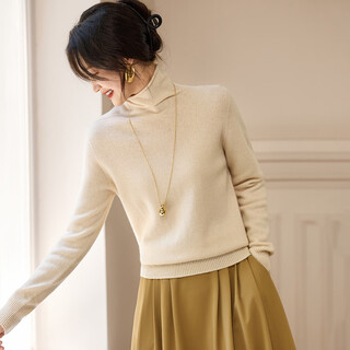 Shexi (srcr) multi-color selection 100% pure wool sweater women's autumn and winter basic style high-neck knitted bottoming sweater