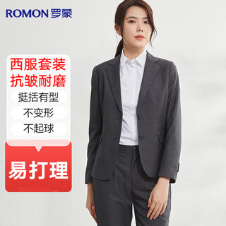 Luo meng suit women's professional dress single suit business interview work commuting suit jacket gray