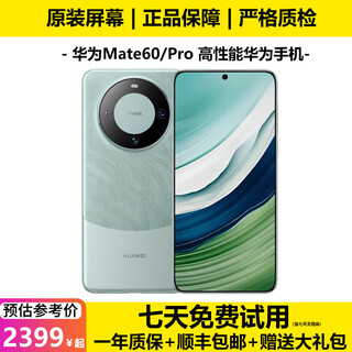 华为mate60 华为Mate60Pro 二手华为手机 华为mate60二手 二手手机 手机华为5G 【Mate60】雅川青 95新 12G+256G（赠送大礼包)