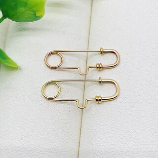 Ouyin 18k gold small pin brooch brooch accessories gold rose gold paper clip pearl pendant multi-functional diy accessories small k yellow (natural color) 1 piece