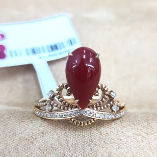 Zhaohao japanese coral drop shape crown 18k ring