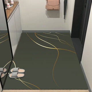 Beiyan entrance floor mat, entrance door mat, door mat, cuttable entrance floor mat, entrance door, water-absorbent anti-slip carpet, light luxury - green 80cm*120cm