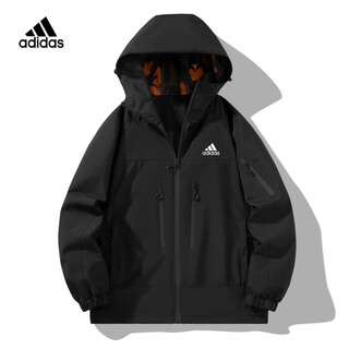 Adidas (adidas) clover autumn and winter outdoor jacket jacket men and women windproof couple waterproof casual mountaineering jacket windbreaker black jacket xl recommended 125-140jin jin equals 0.5 kg