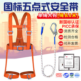 Xinbaolin high-altitude work full-body anti-fall safety belt five-point single large hook 2 meters