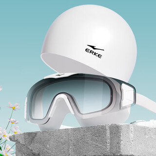 Hongxing erke swimming goggles unisex large frame hd waterproof anti-fog frameless diving goggles flat swimming goggles swimming cap set