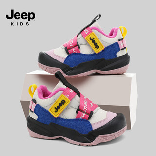 Jeep2025 new autumn and winter plus velvet second cotton lightweight soft sole running and hiking shoes for boys and girls meihong 36