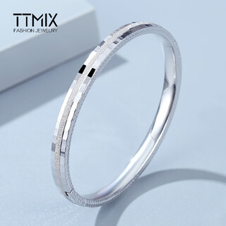 Ttmix frosted pt950 platinum bracelet for women, platinum bracelet, simple platinum bracelet, concubine bracelet, birthday gift, 52mm, one bar, weight 7.40g, width 3.4mm, if the weight is more, the less will be added
