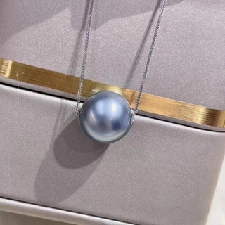 Libiao lutong tahiti platinum gray necklace 18k gold chopard chain pendant grandma gray temperament gray neckpiece single 18k 10-11mm