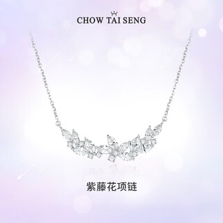 Zhou taisheng wisteria flower sterling silver necklace women's light luxury niche clavicle chain high-end design birthday gift for girlfriend
