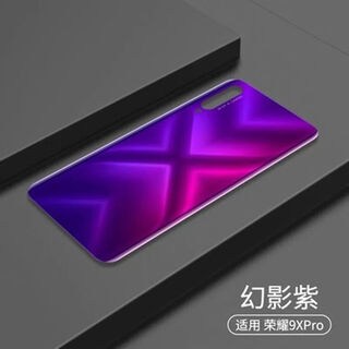 The bundle is suitable for huawei honor 9x back cover glass tempered honor 9xpro mobile phone back case rear screen 9x back cover original film honor 9x back cover + glue + frame purple