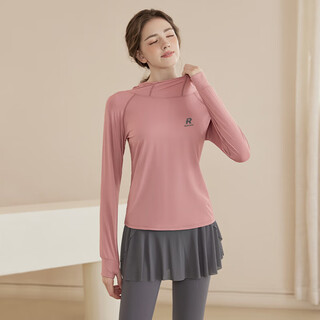 Luluuvttoh yoga wear suit women's long sleeve 2025 new quick-drying outdoor cycling fitness pilates sports training wear top pink yoga top no breast pad m recommended weight 98-110