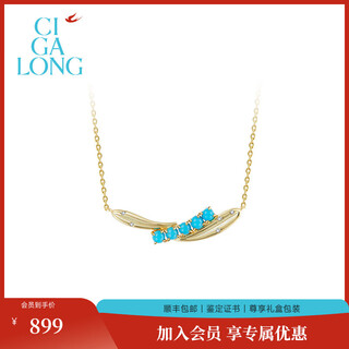 Ciga long bamboo leaf turquoise ring necklace necklace earrings minimalist oriental leisurely new chinese style jewelry bamboo leaf turquoise necklace