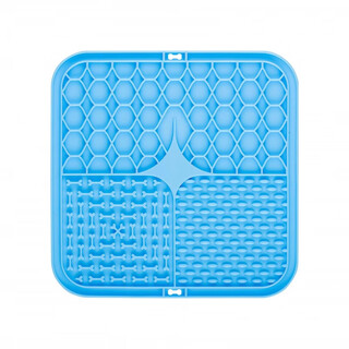 Bacita pet licking mat silicone pet slow eating tableware bowl suction cup dog licking mat slow eating anti-choking mat blue--20cm large size comes with a spatula