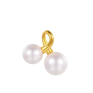 Shixi's good things come in pairs 18k pearl pendant for women as a valentine's day gift for girlfriend on chinese valentine's day with 925 silver chain