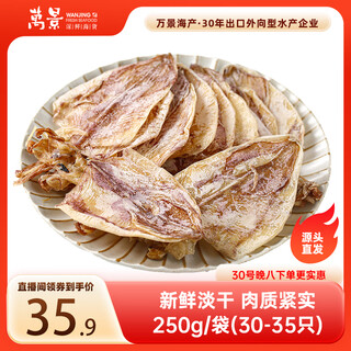 Wanjing beihai light-dried shredded squid, net weight 250g/bag (30-35 pieces), dried seafood, shipped directly from the source