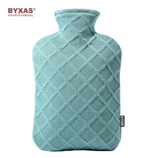 Byxas/baisaishi german tuv certified water-filled hot water bag filled with water hot water bag hand warmer large 1.8l haze blue