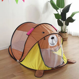 Shantou lincun spot wholesale children's tent foldable baby sleeping mosquito net small tent game house ball pool gift brown bear tent