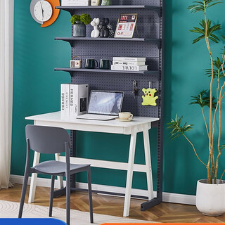 New hole board bookshelf modified hardware girl bookcase student desk floor display rack w vertical storage rack. white 165 high 75 long two-layer board