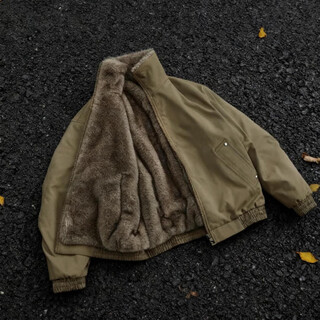 You ruike douyin large size reversible mountain carving cotton coat men's winter plus velvet thickened washed oxford canvas stand collar cotton coat khaki m 90-120jin jin equals 0.5 kg