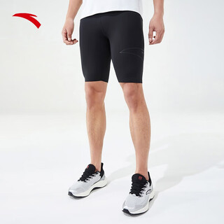 Anta quick-drying tight shorts丨cycling pants no more than knee length men's knitted mid-pants basic black-1 m/men's 170