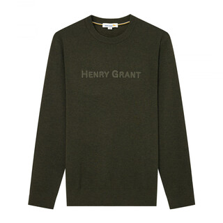 Henry grant henry grant solid color round neck bottoming sweater spring short bottoming shirt outdoor men's round neck sweater green coffee color (qby243031u111) one size 46 (170/92a)