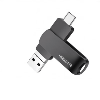 手机安卓电脑通用优盘高速3.0三合一大容量1T金属定制u盘 黑色 三合一接口1000G