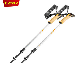 Leki german lake mountaineering adventure/hiking/double extra fast unlocking aviation aluminum cork handle women's trekking stick