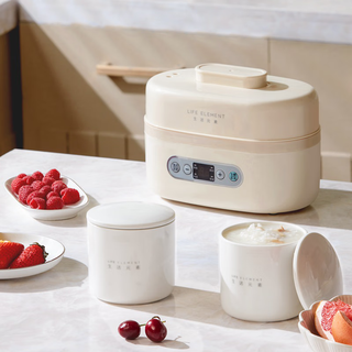 Life element multifunctional pot, water-proof soup, bb food supplement, baby porridge, smart bird's nest, health care for 1-2 people, 1l ceramic double bladder, electric stew pot h34