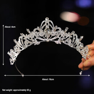 Crown tiara adult bride main wedding dress headband tiara goddess 18-year-old princess performance hair silver 3 ts-0007-c