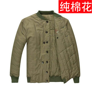 Winter old-fashioned nostalgic 87-style pure cotton warm zone cotton coat and trousers suit to prevent cold and warm windproof liner cotton jacket yellow brown small jacket pure cotton medium size 130-160jin jin equals 0.5 kg