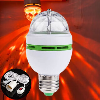 Colorful blessing word bulb door lantern built-in automatic rotating magic ball led lighting e27 screw mouth home outdoor spring mini small magic ball automatic rotating (red light) get 5