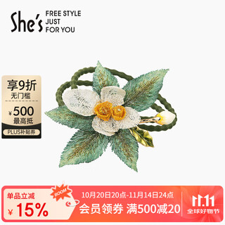 She s van gogh rose overlay embroidered hair rope high-end rubber band headband light luxury hair tie birthday gift