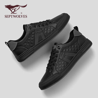 Septwolves official men's shoes new sneakers business men's shoes men's white shoes casual shoes w8343430083 black 40