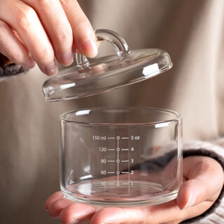 Onlycook household stew pot, high temperature resistant glass bowl with lid, steamed egg cup, egg custard, special baby food supplement, baby quantitative steamed egg bowl 150ml