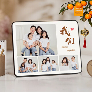 Yong huan washes family photos, customizes photo frames and sets the table, enlarges and prints wedding photos to make wall-mounted high-end photo albums d-our four-square grid, obsidian black, 10-inch table (25x20cm)