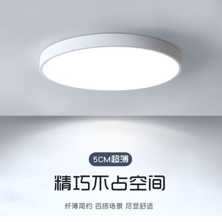 Xinyuxin ultra-thin bedroom lamp super bright living room led ceiling lamp modern simple room balcony round atmospheric voice lamp white round 60cm/48 watt (bedroom/dining room) three-tone lighting