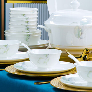 Yunzhihe underglaze color bowls and dishes set for home use 2025 new high-value tableware set new wedding housewarming gift