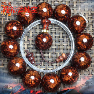 胖东来品质海南黄花梨手串2.0正宗紫油老料天l然蜘蛛纹木质佛珠手 精品2.0*12颗烟花纹理 20mm