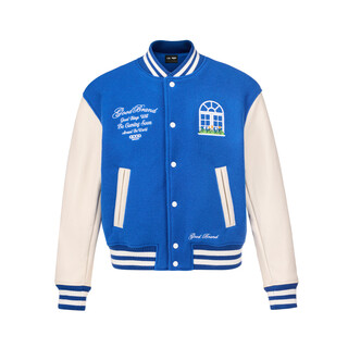 Gbgoodbrand 2025fw manor story hot diamond embroidery stitching baseball jacket, same style for men and women, blue xl