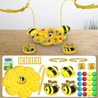 Little bees collecting nectar magnetic beads children's fishing toys 4 years old and above parent-child interactive early education for boys and girls hard-working little bees collecting nectar game package for two