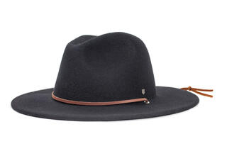 Brixton men's wool felt wide brim fedora hat adjustable all-season outdoor leisure black medium