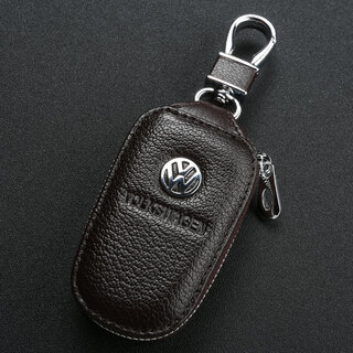 PMZYE大众车系真皮钥匙包汽车钥匙套男女士时尚钥匙扣保护套钥匙链 时尚咖 夏朗