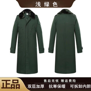 Jihua 3576 winter coat cold zone cotton coat mid-length regular clothes thickened and long cotton jacket warm and cold warehouse work clothes green long style non-detachable liner (can be worn within -35) 175/96
