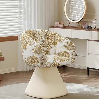 Menile bedroom light luxury makeup chair nordic makeup stool rotating backrest dressing table stool home dressing stool chair bayberry tree pattern-jacquard velvet
