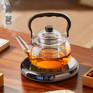 Gaoming glass teapot high temperature resistant thickened handle teapot open flame thickened electric ceramic stove special kettle set mingxiang teapot + hengpeng stove