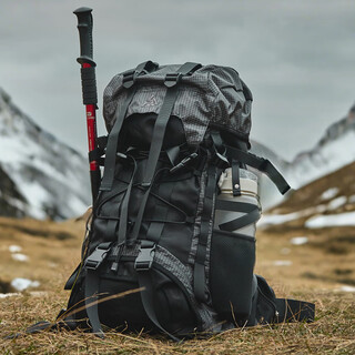 Tuke professional outdoor mountaineering bag suspension system large capacity travel backpack camping hiking bag rucksack 55 liters gray