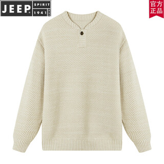 Jeep spirit autumn and winter men's long-sleeved lazy henry collar sweater sweater warm thickened youth retro cotton sweater top sweater mituo s 165
