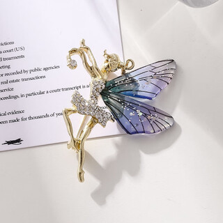 Quamer zirconium butterfly brooch niche design translucent light luxury insect tassel literary dancing girl #1